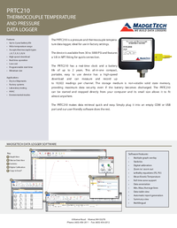 Thumbnail of document Data Sheet - PRTC210 Thermocouple Temperature and Pressure Data Logger